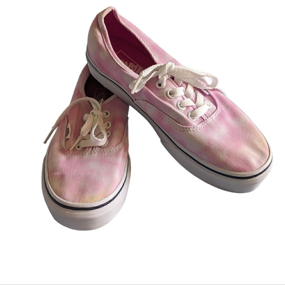 VANS Off The Wall Womens Size 7 Pink Tie Dye Lace Up Low Top Sneaker Skate Shoe